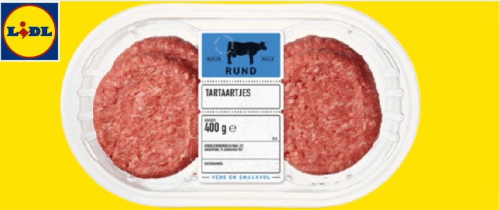 Huidige afbeelding: Lidl roept rundertartaartjes terug.