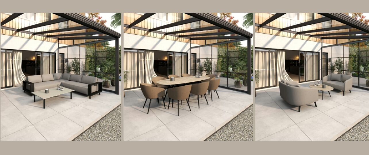 Tuinmeubelen onder de overkapping