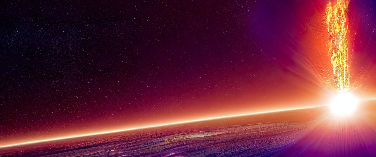 meteoriet slaat in op de maan