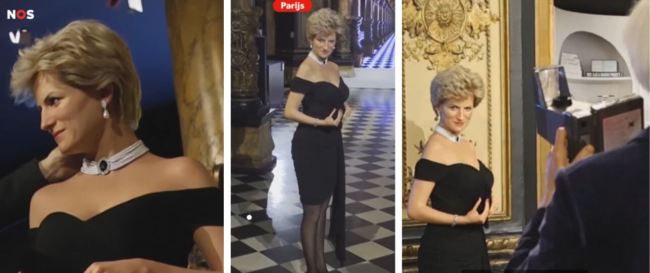 Prinses Diana in wassenbeelden museum Parijs wraakjurk