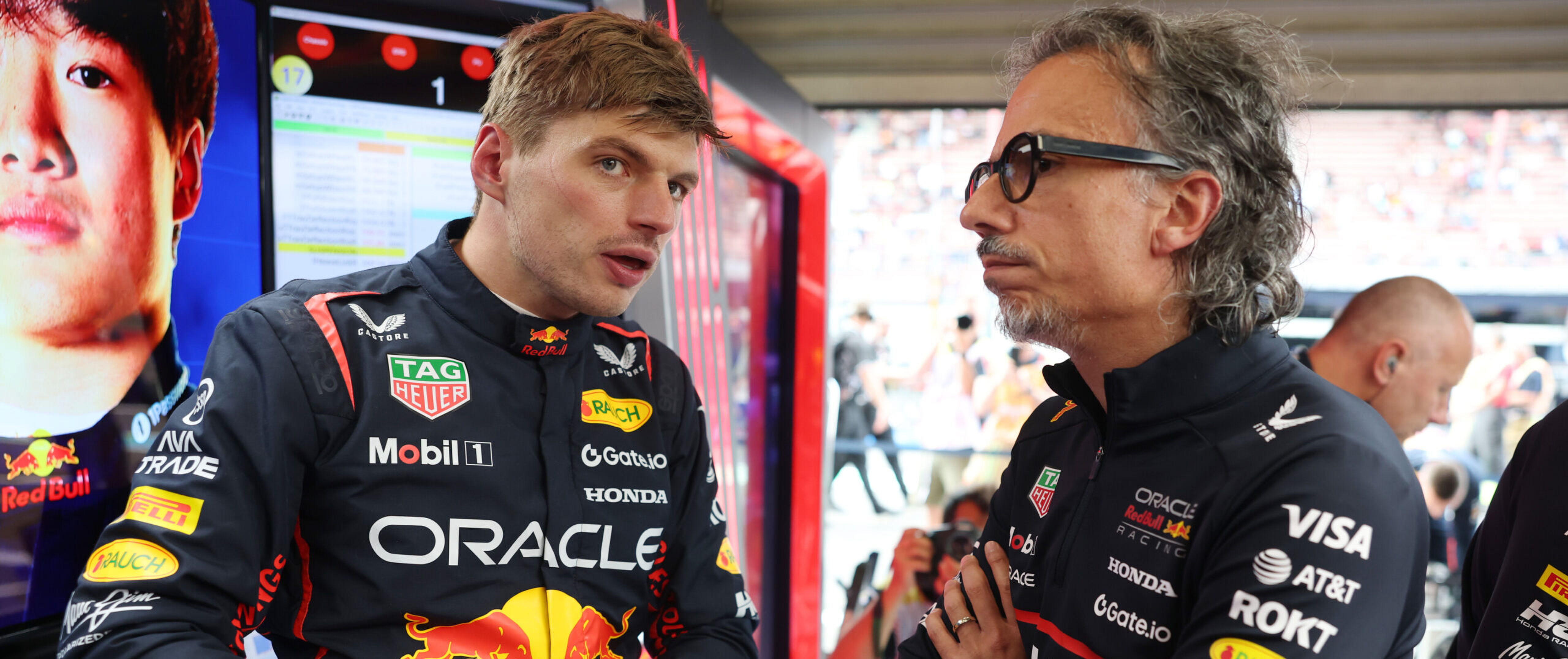 Laurent Mekies en Max Verstappen