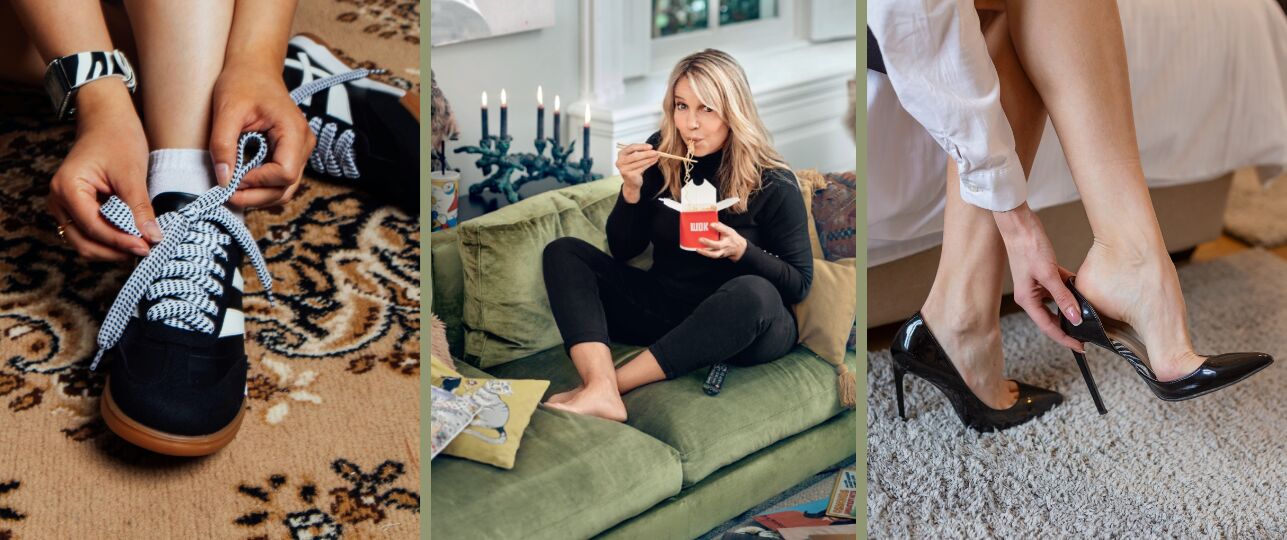 Linda vertelt over voetoperatie, pumps verruild voor sneakers