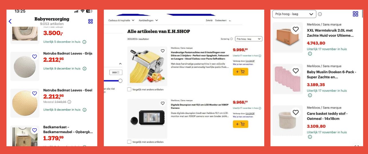 extreem hoge prijzen