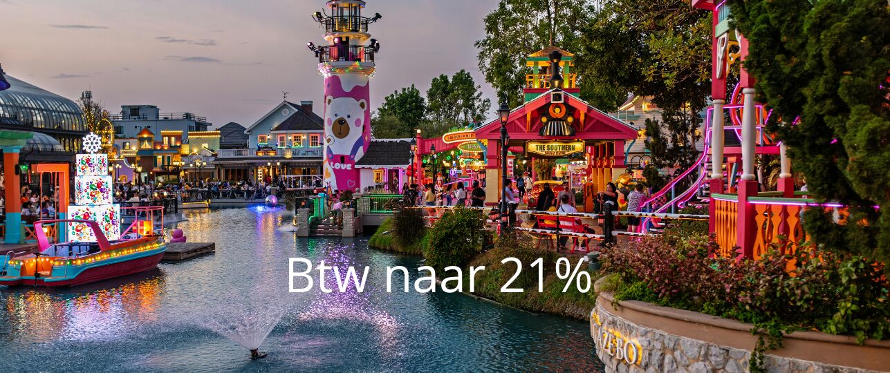 btw 21% logies pretparken