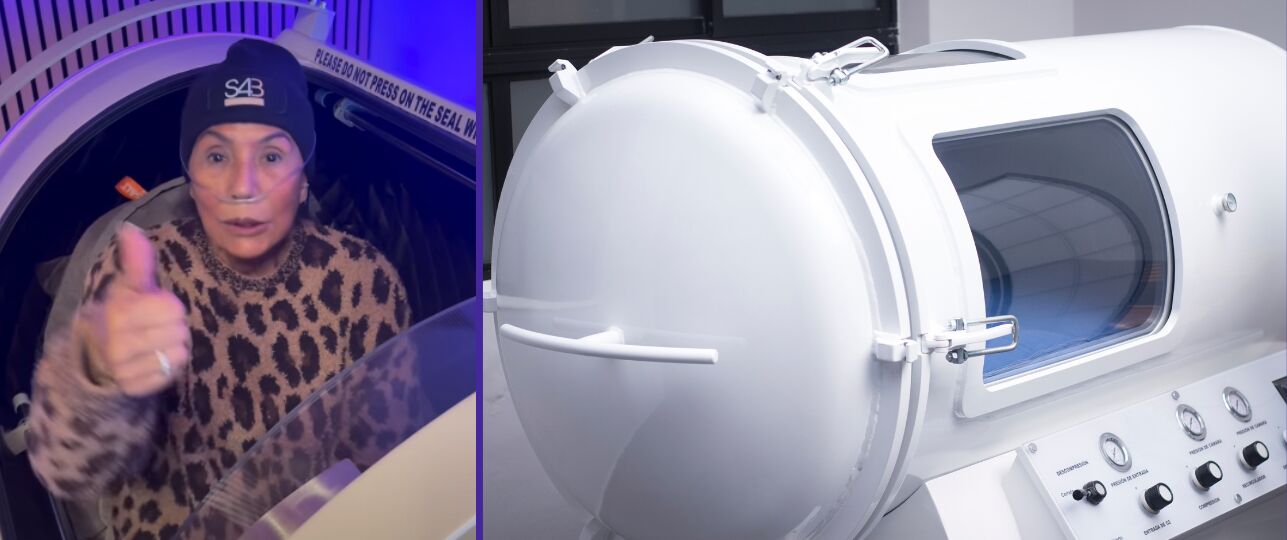 Patty Brard aan de hyperbare zuurstoftherapie