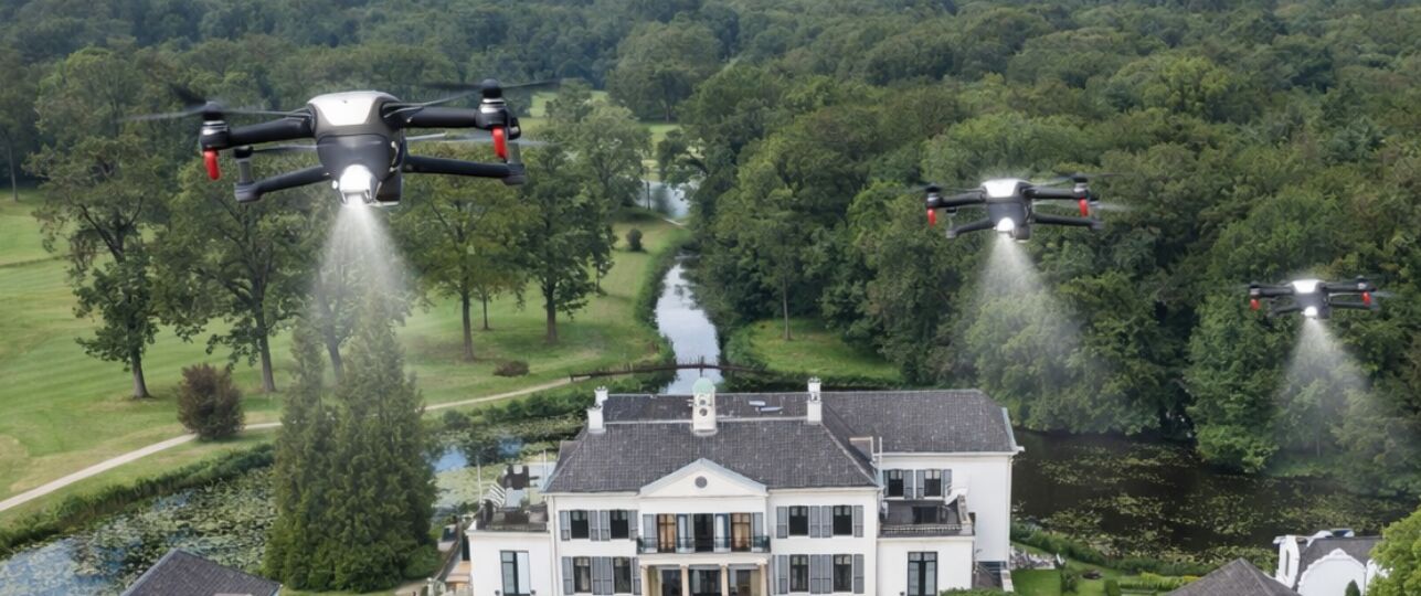 Drones boven kasteel Drakensteyn