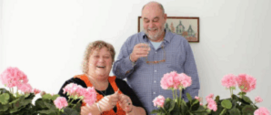Achter de geraniums