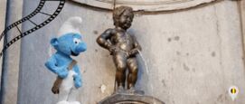 Manneken Pis in Smurfen-outfit voor nieuwste Smuren-film