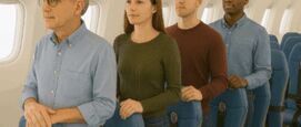 Staand reizen in vliegtuig
