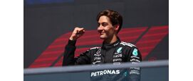 George Russell op het podium