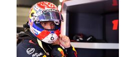 Max Verstappen op het circuit van Silverstone