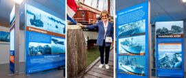 Prinses Margriet bezoekt tentoonstelling varen voor vrijheid