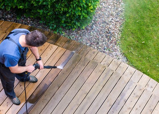 houten terras schoonmaken