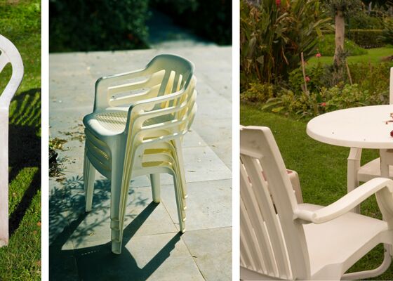 Vergeelde tuinmeubelen schoonmaken