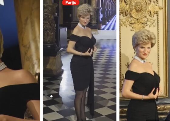 Prinses Diana in wassenbeelden museum Parijs wraakjurk